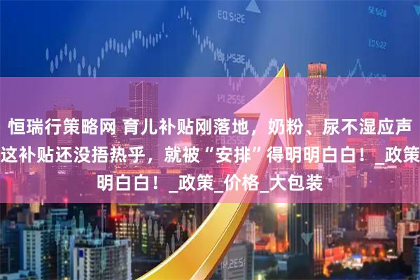 恒瑞行策略网 育儿补贴刚落地，奶粉、尿不湿应声涨价？网友：这补贴还没捂热乎，就被“安排”得明明白白！_政策_价格_大包装